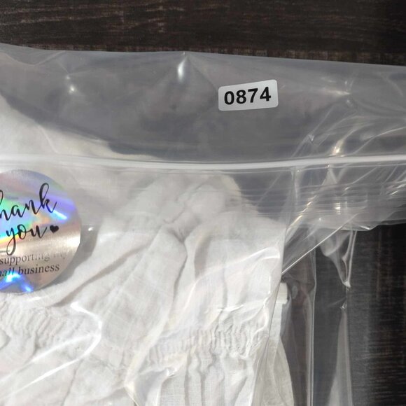 Women M White Peasant Milkmaid Babydoll Puffy sleeves Ren Fair Cottagecore Dress - Picture 13 of 13